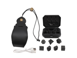Mali 7 Dados Eletrônicos Usb Recarregáveis Luminosos Rpg com Saco de Armazenamento para Jogos de Tabuleiro Preto