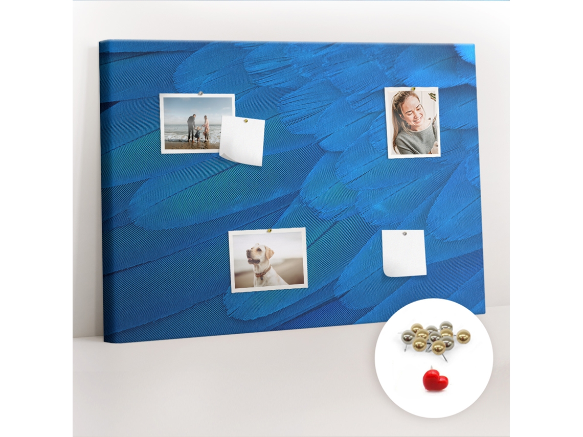 Quadro De Cortiça Com Impressão Pena De Ave Para A Sala De Estar Espelharte (70x100 Cm)