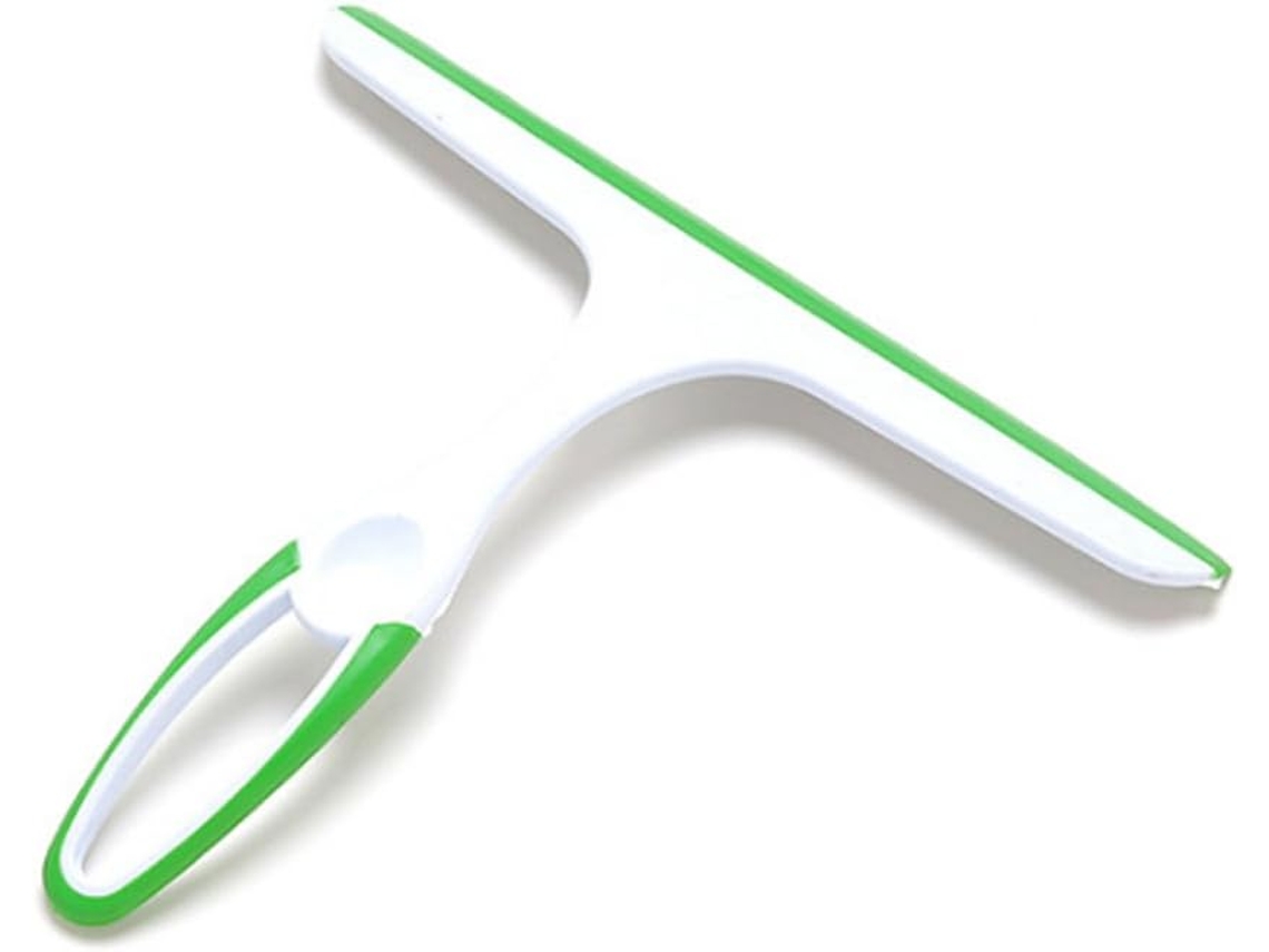 Rodo De Chuveiro De Parede, Branca, De Silicone, Com Borda Verde