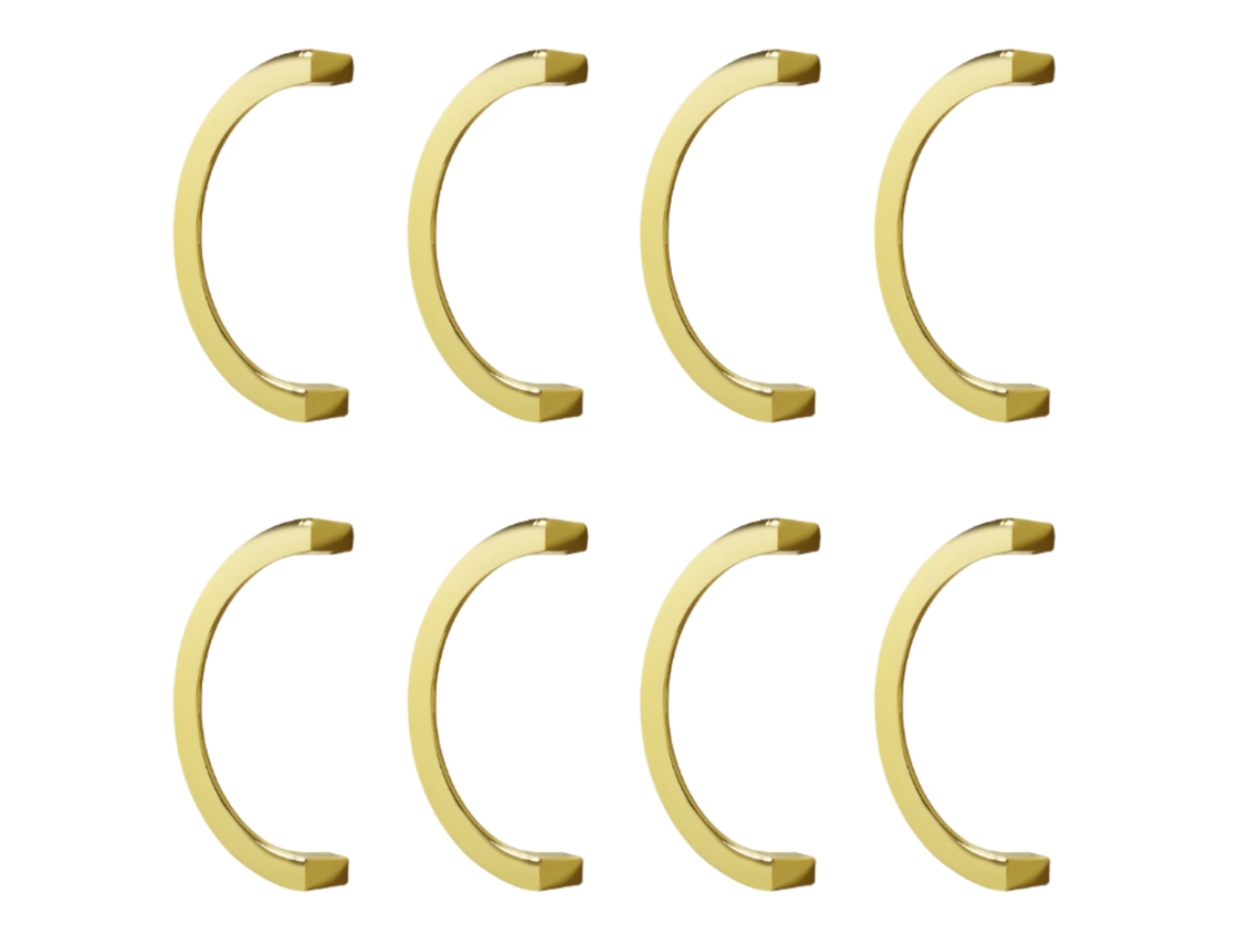 Conjunto de 8 Puxadores Modernos Dourados para Gavetas de Armário X001