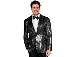 Casaco de festa preto com lantejoulas para homem