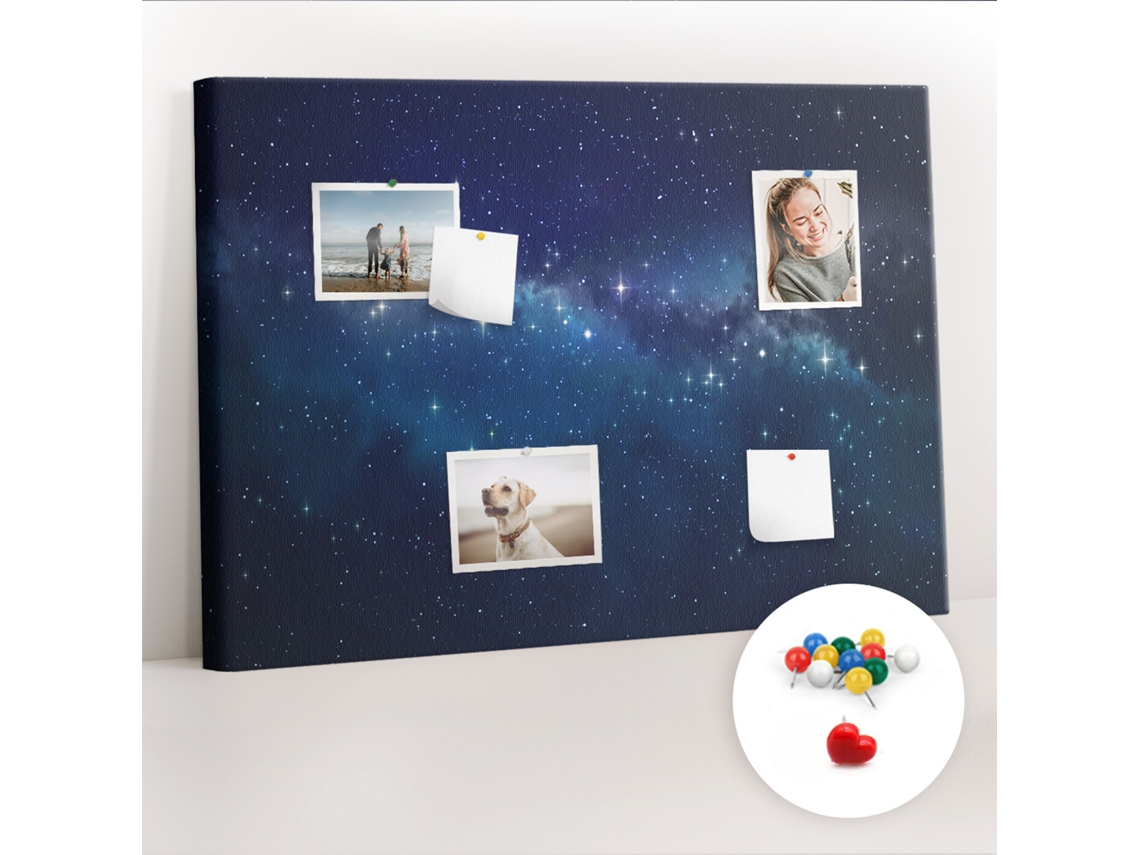 Quadro De Cortiça Com Impressão Céu Escuro E Estrelas Para A Sala De Estar Espelharte (70x100 Cm)