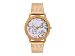 Relógio analógico de quartzo com pulseira de malha simples, estilo executivo para mulheres e homens (ouro rosa)
