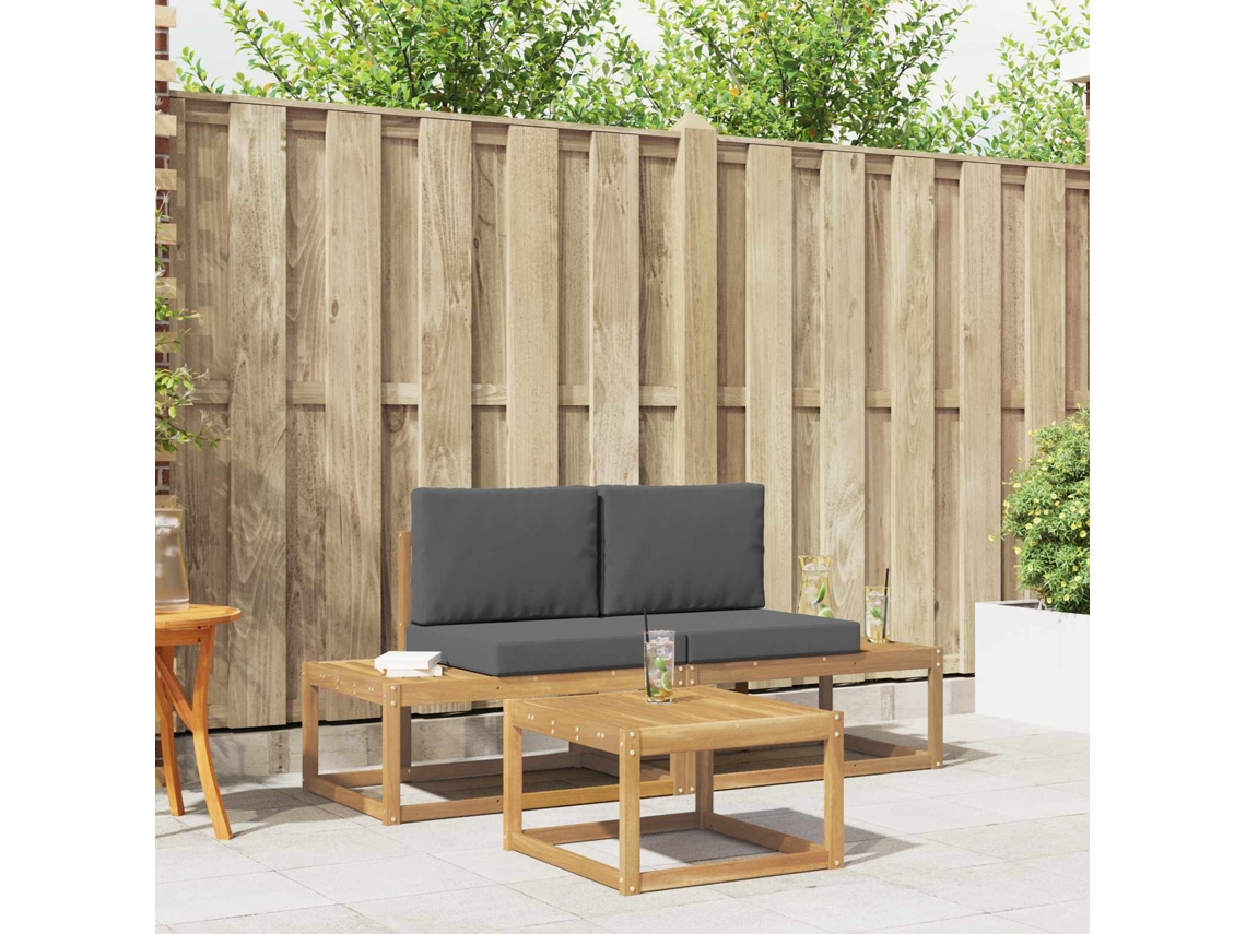 Vidaxl Conjunto De Sofás Para Exterior 3 Pcs Branco E Antracite