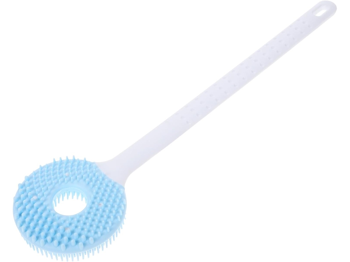 Escova De Banho Esfoliante Silicone Com Cabo Longo Para Costas E Corpo, Ferramenta De Massagem Corporal Dupla Função