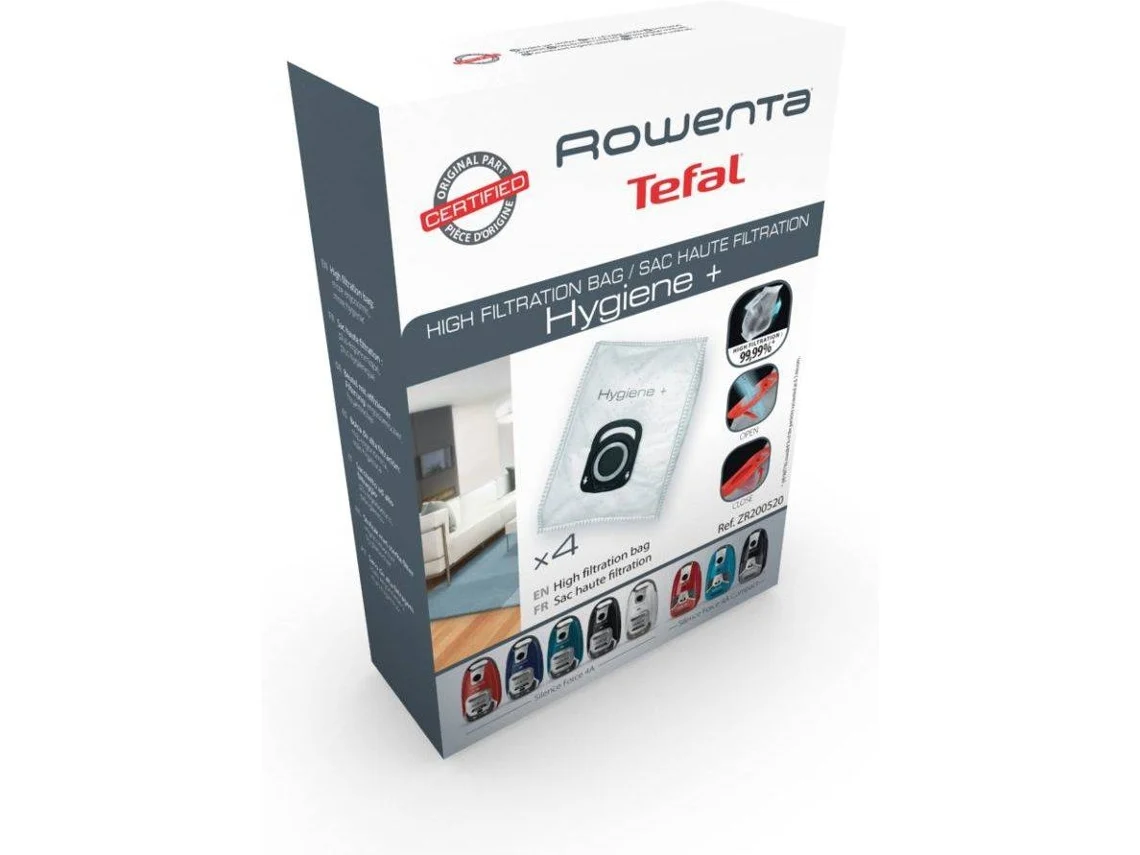 4 Unidades De Sacos para Aspirdor ROWENTA - ZR200520 (Outlet Caixa Aberta)