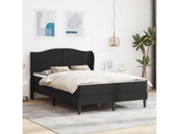 Vidaxl Estrutura Da Cama Preto 120 X 190 Cm Couro Sintético
