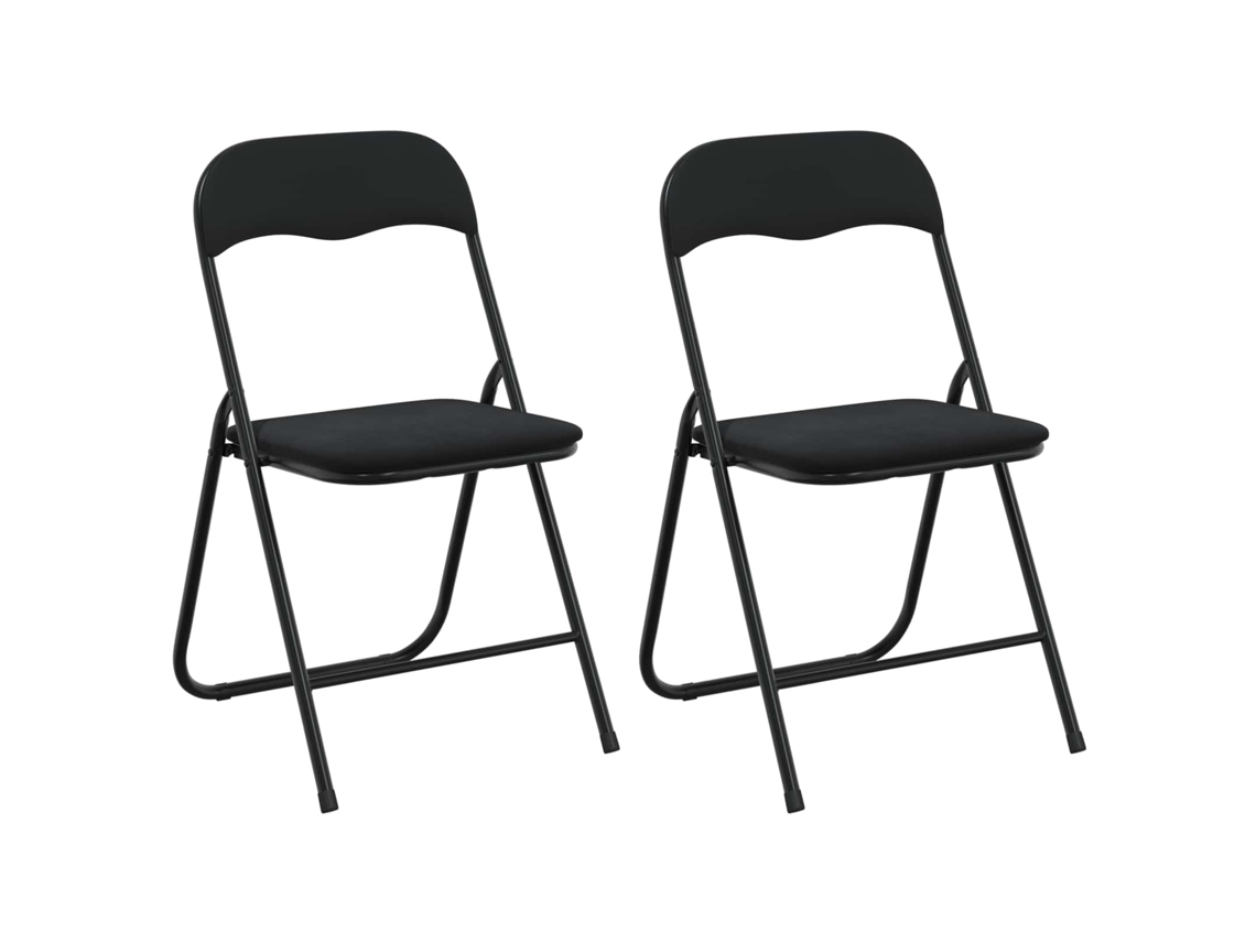 Conjunto 2 Cadeira De Jantar Vidaxl Preto Aço (48 X 44 X 78 Cm)