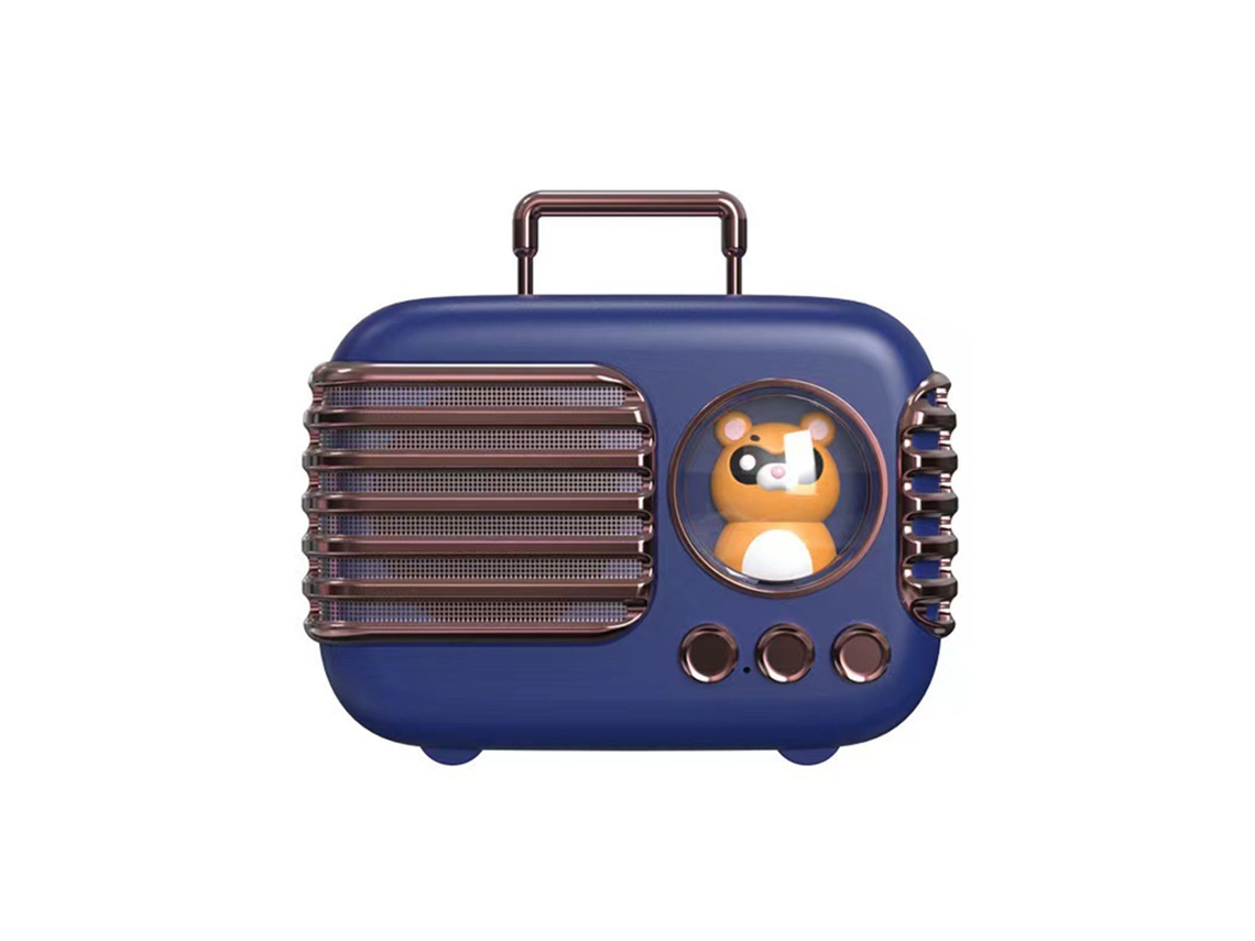 Alto-Falante Bluetooth Retro Azul Mini Portátil Criativo e Vintage NEVEANCE