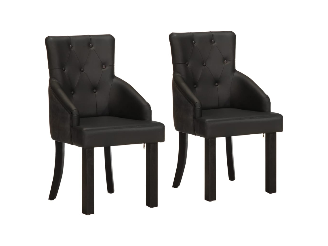 Dining Chair, Dining Chairs Vidaxl Preto Couro (n/a)