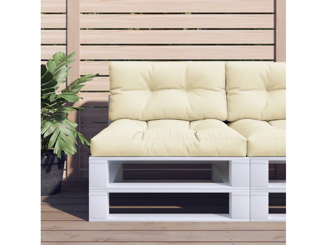 Vidaxl Almofadão Para Sofá De Paletes 70x40x12 Cm Tecido Cor Creme