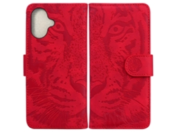 Capa Em Couro Pu À Prova De Choque Para Apple Iphone 16 Plus - Vermelho