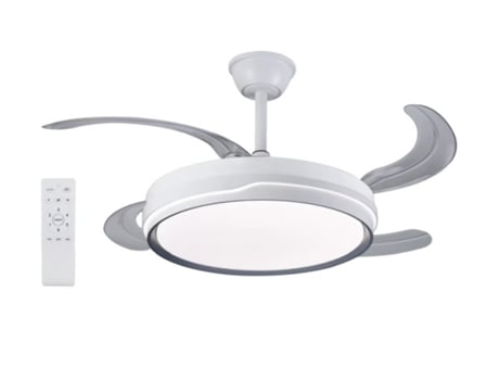 Ventilador De Teto Com Luz LED De 70W E Controle Remoto 42 Polegadas 3 Cores De Luz Motor Silencioso 3 Velocidades