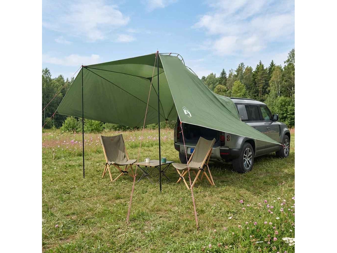 Vidaxl Tenda Para Carro 350 X 250 Cm Verde Poliéster E Aço