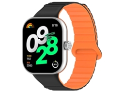 Bracelete de Elos Magnética para Xiaomi Band 8 Pro Preto e Laranja