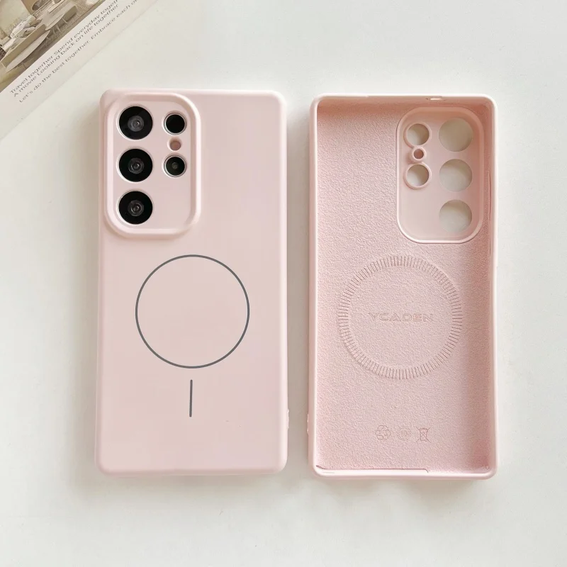 Capa Protetora Original De Silicone Líquido Magnético Para (galaxy S24 Ultra Rosa), Capa Macia