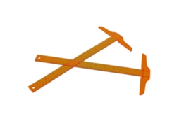 Conjunto De 2 Réguas Calibração Em T Plástico Laranja 30cm Polegadas E Centímetros, Ferramenta De Calibração Fácil Para