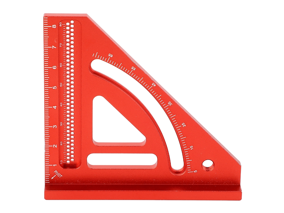 Regra Triangular Mini de Alumínio Precisa para Carpintaria 12x9x2cm | S/MARCA