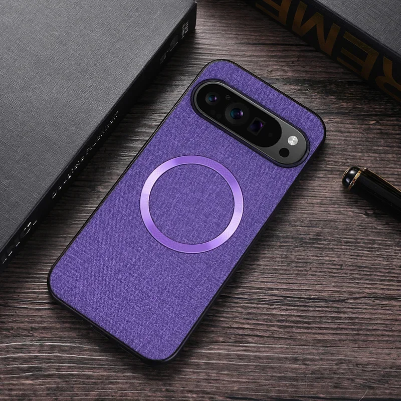 (roxo, Google Pixel 8) Capa Magnética De Tecido, Compatível Com Carregamento Sem Fio Magsafe, Capa Resistente A Impactos