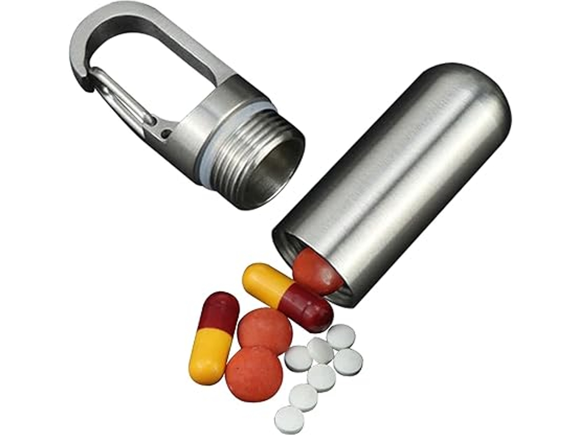 Pequenos Frascos Para Comprimidos, Mini Frasco De Metal Para Comprimidos Armazenamento De Comprimidos À Prova Dágua Brilvibera