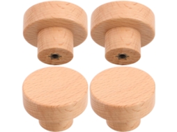 Doitool Conjunto De 4 Puxadores Madeira Para Armários Cozinha, Estilo Rústico, Fácil Instalação, Resistentes Ao Desgaste