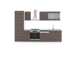 Cozinha R-Line, 300 cm sem bancada, cinza nobre/branco, Vicco