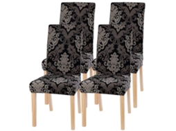 4 Piece Stretch Chair Cover, Dining Room Slipcover For Universal Fit, Stretchable Lycra, Very Easy To Clean And Durable, Bouquet, Hotel, Res_glo