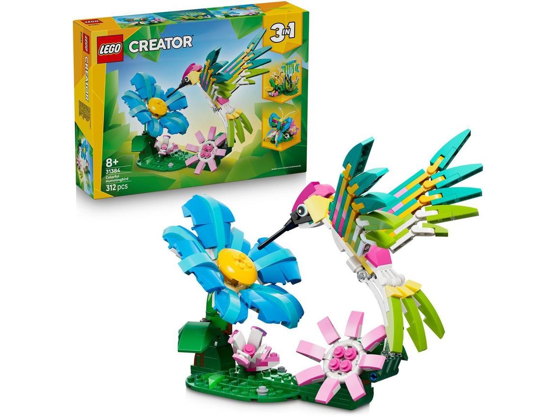 Lego® 31384 Creator 3em1 Beija-flor – Ave Colorida Que Vira Borboleta Ou Peixe