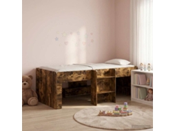 Vidaxl Cama Alta Para Crianças Carvalho Fumado 90 X 200 Cm