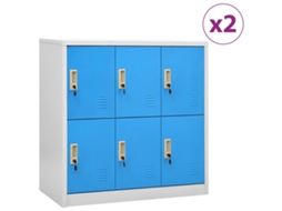 Vidaxl Cacifos 2 Pcs 90x45x92,5 Cm Aço Cinzento-claro E Azul