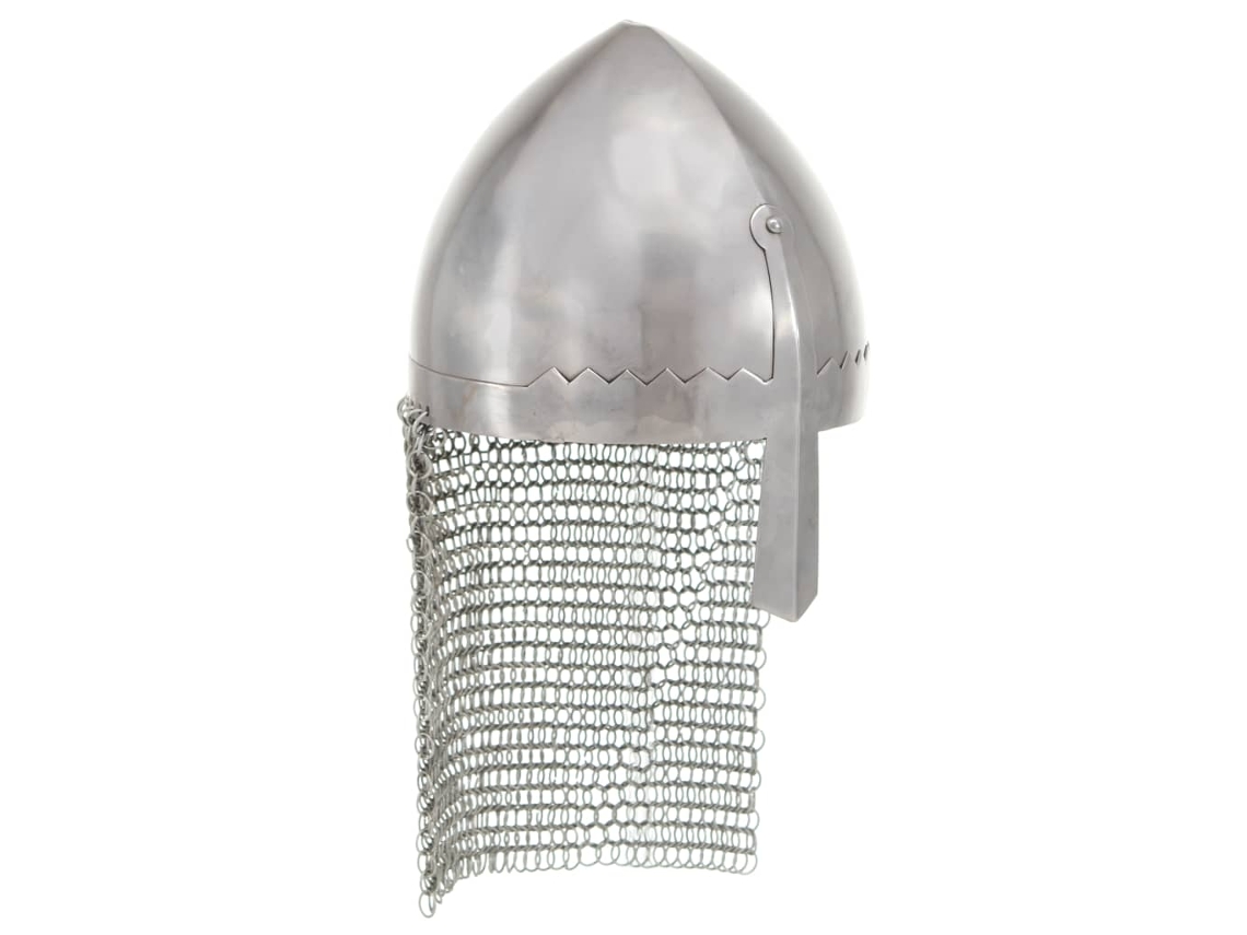 Vidaxl Capacete De Cavaleiro Réplica Larp Aço Prateado