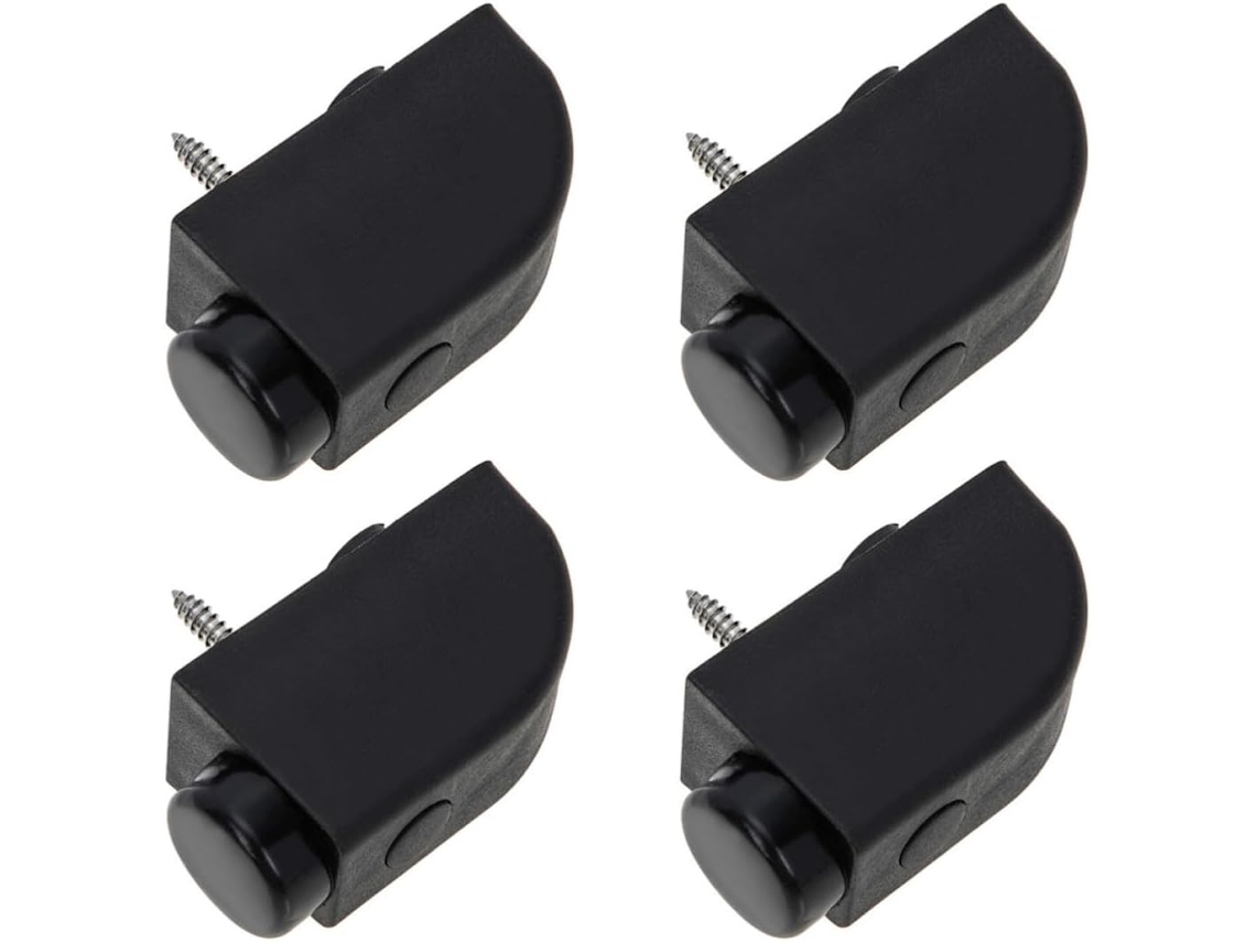 Conjunto De 4 Travas Segurança Homoyoyo Em Plástico Preto Para Portas E Janelas Correr Fáceis Instalar Resistentes Ao