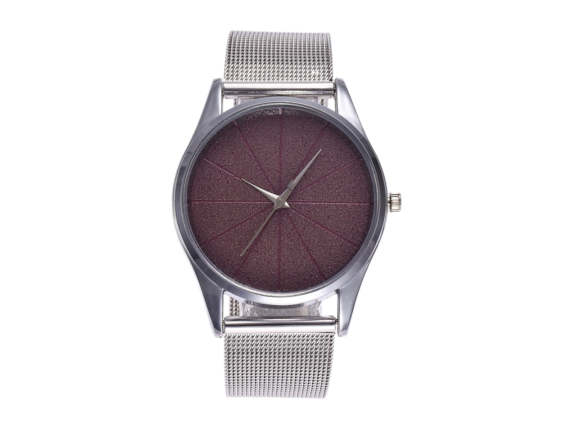 Relógio de pulso feminino Zhoulianfa com mecanismo de quartzo e pulseira de malha, estilo casual/executivo (roxo)