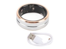 Anel inteligente de saúde IP68 monitor de sono fitness bateria 15 dias tamanho 12 dourado S/MARCA