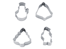 Laxiscreed Conjunto De 4 Moldes De Aço Inoxidável Para Cookies De Natal