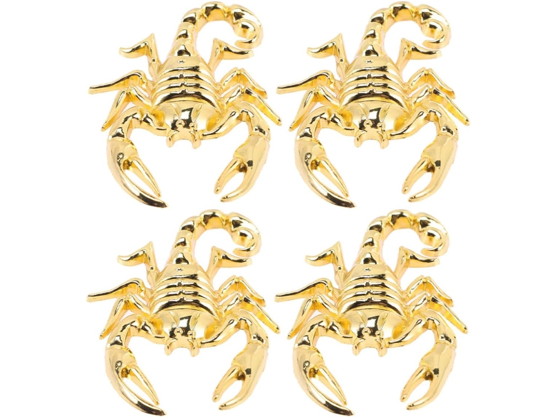 Adesivos Decorativos Para Carros Easy Gold Scorpion Em Liga De Zinco, Pacote Com 2 Unidades.