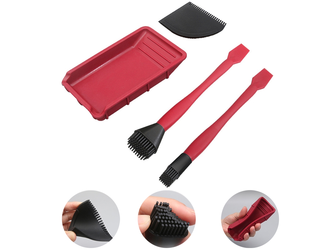 Kit De Ferramentas De Pincel De Cola Para Carpintaria 4 Peças Pincel De Silicone Durável Ferramentas De Carpintaria