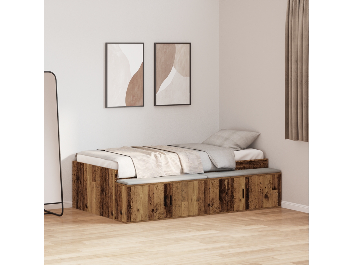 Estrutura De Cama Madeira Velha 90x190 Cm