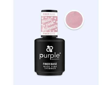 Base de Fibra Roxa Nude Rosa com Brilho