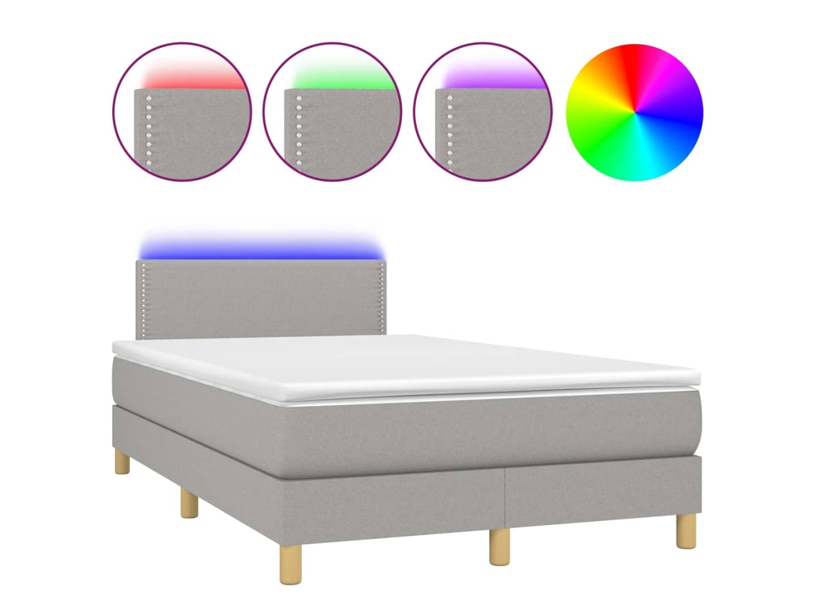 Box Spring Bed, Box Spring Beds Vidaxl Cinzeto Tecido (120 X 200 Cm)