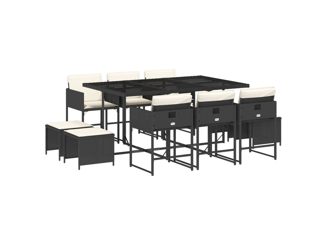 Garden Dining Set, Garden Dining Sets Vidaxl Preto Rattan / Vime (n/a)