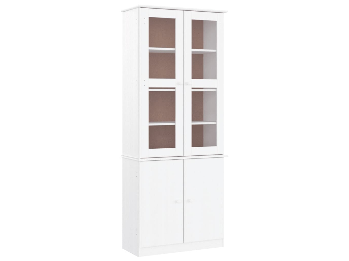 Glass Display Cabinet, Glass Display Cabinets Vidaxl Branco Madeira De Pinho (n/a)
