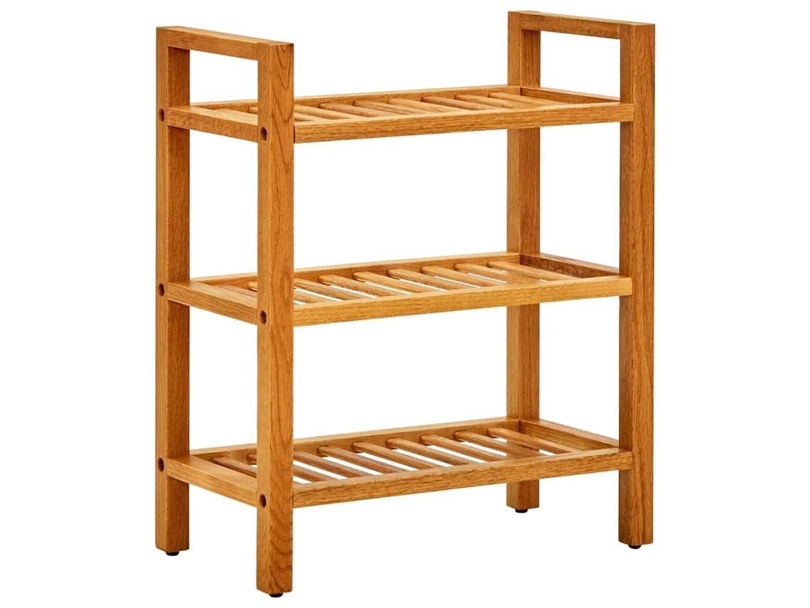Sapateira Organizador com 3 Prateleiras 50X27X60 Cm Madeira Carvalho Maciça