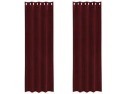 Conjunto 2 Cortinas Opacas Vidaxl Vermelho Veludo (140 X 225 Cm)