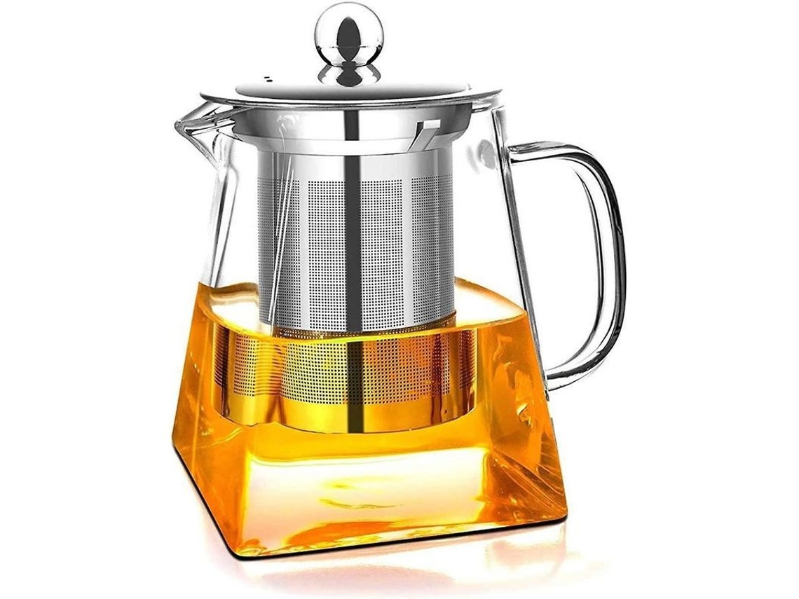 Tetera De Vidrio 2025 Con Infusor Extraíble, Vidrio Borosilicato Alto, Kettle De Té Suelo Acero Inoxidable 304