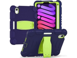 Capa De Silicone Híbrida De Policarbonato Resistente Com Tripla Camada De Proteção Para Ipad Mini 6 / Mini 2024 E Suporte Integrado.