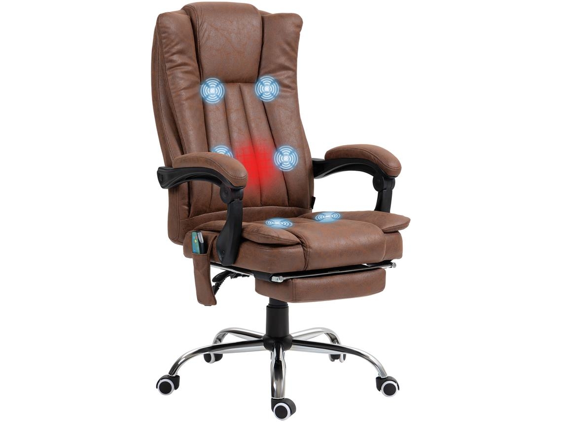 Cadeira de Escritório Poliéster, Espuma e Pu Cor Marrom 62x67x113-120 cm Vinsetto
