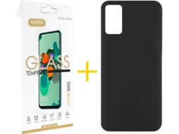 Kit Capa e Película Samsung Galaxy A71 4G ACCETEL Silicone Líquido (Preto)