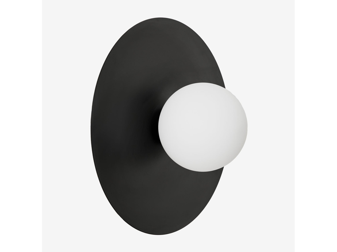 Sklum Aplique De Parede Em Ferro E Cristal Anine Vidro Preto         Ø30 Cm