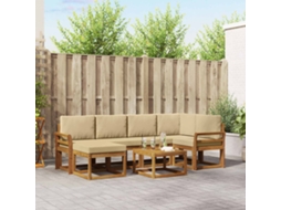 Vidaxl Conjunto De Sofás Para Exterior 7 Unid. Natural E Bege